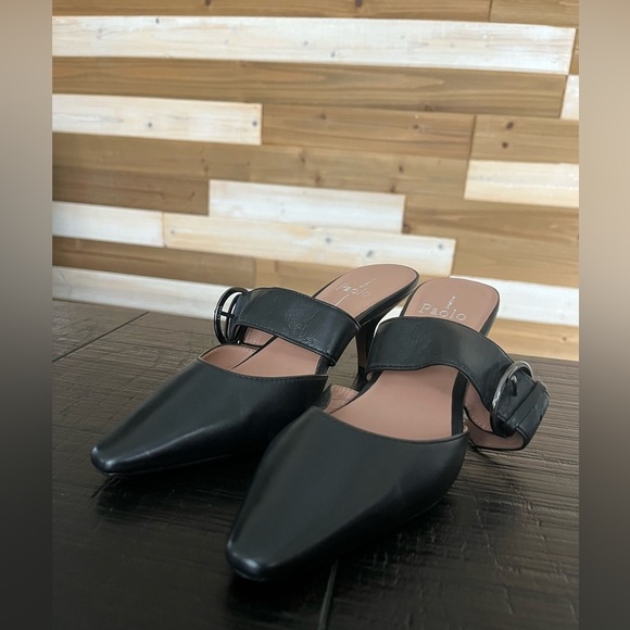 Linea Paolo Cynthia Buckled Kitten Heel Mule Black Size 4.5 - Picture 2 of 6